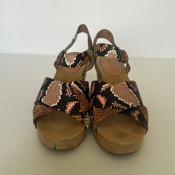Madewell The Johanna Crisscross Clog Sandal in Snake Embossed Leather, Size 8 ♣️ - Picture 4 of 12